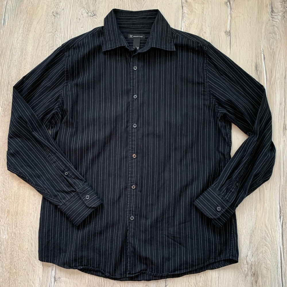INC International Concepts Black Button Down Shirt Sz Large - Picture 8 of 8